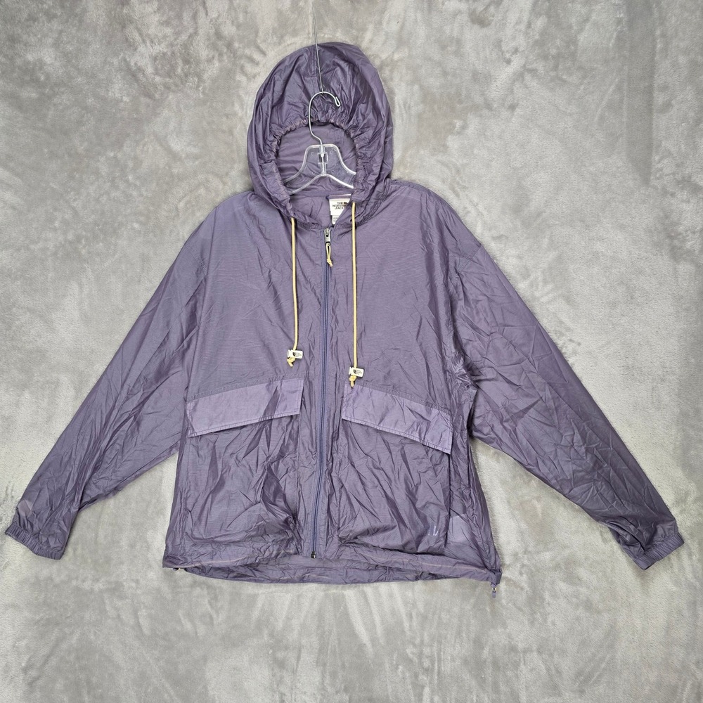 The North Face Windbreaker Women Large Purple Full Zip Hooded Jacket Gorpcore